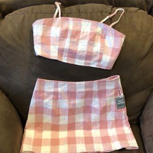 Cute 2 piece half top and mini skirt